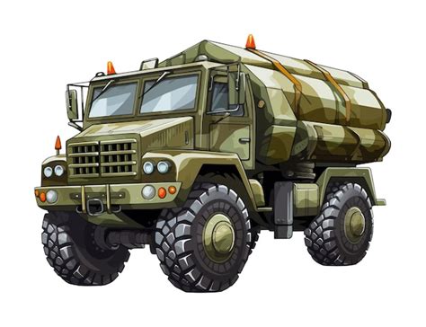 Premium Vector Cartoon Military Truck Vector Illustration