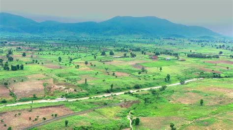 nigerias countryside fertile farming estate lands aerial panorama