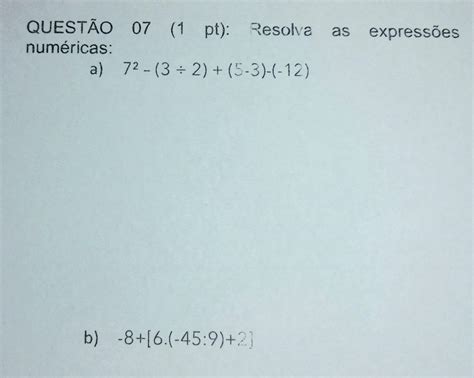 Resolva As Expressões Numéricas 4 7 15 8