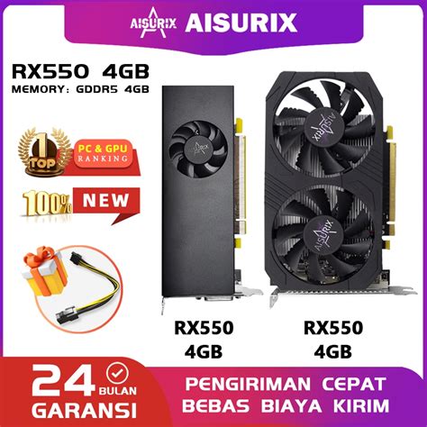 Jual Aisurix Amd Rx 550 4gb Ddr5 128bit Graphics Card Dual Fans Gpu