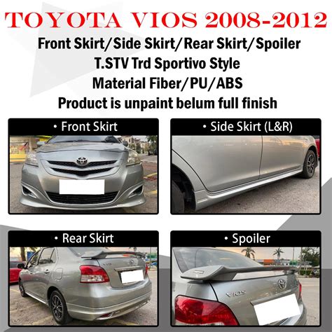 Toyota Vios Ncp Dugong Trd Sportivo Front Skirt Side Skirt