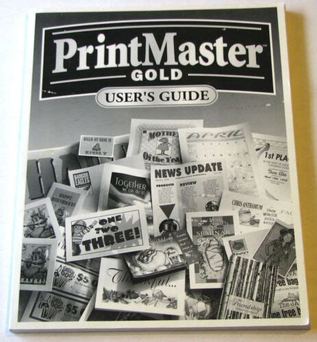 Printmaster Gold 40 By Mindscape Users Guide Paperback Black And White