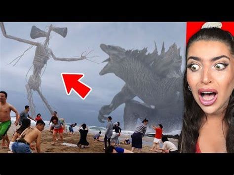 Reacting To Godzilla Vs Siren Head In Real Life Youtube In