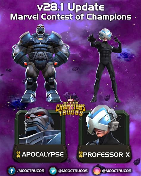 Marveltrucos On Twitter V281 Update ⭐️apocalypse ⭐️professor X 🖥️datamined By Otriux Marvel