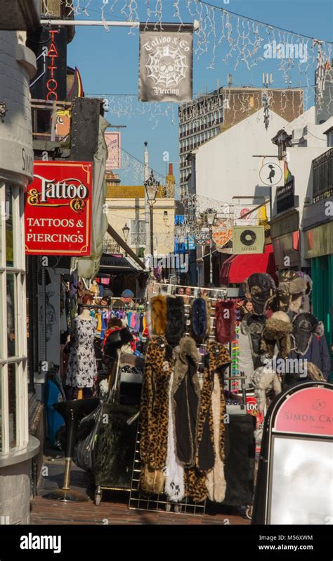 Pedestrian Shopping Street North Lanes In Brighton East Sussex