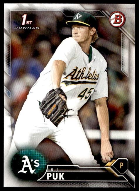 St Bowman Draft Bd A J Puk Oakland Athletics Baseball Card Ebay