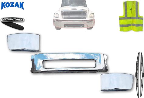 Kozak Steel Chrome Center Bumper With Corners Driver And Passenger Sides For Freightliner M2