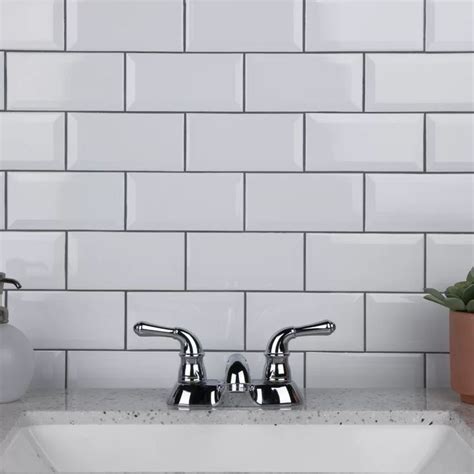 Crown Heights X Beveled Ceramic Subway Tile Ceramic Subway Tile