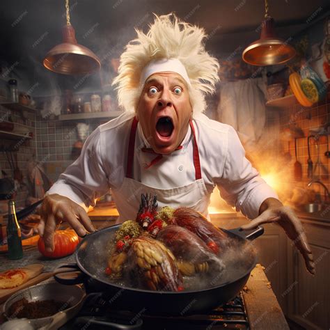 Premium AI Image | Crazy chef cooking in the kitchen