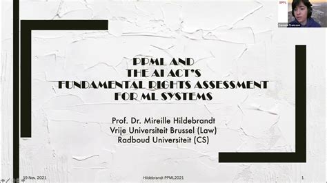 Ppml And The Ai Acts Fundamental Rights Impact Assessment Fria For Ml Systems Youtube