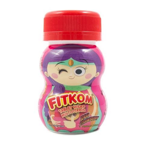 Jual Fitkom Rasa Strawberry Tablet Hisap Multivitamin Anak Shopee