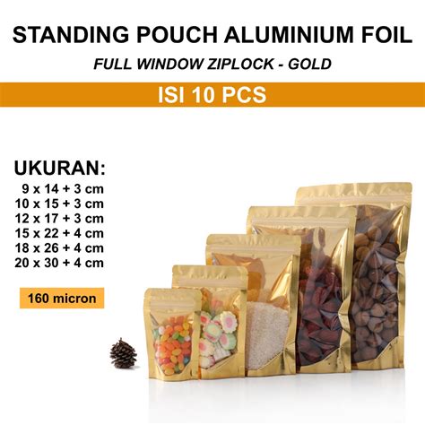 Jual Aigootan Isi Standing Pouch Aluminium Full Window Ziplock