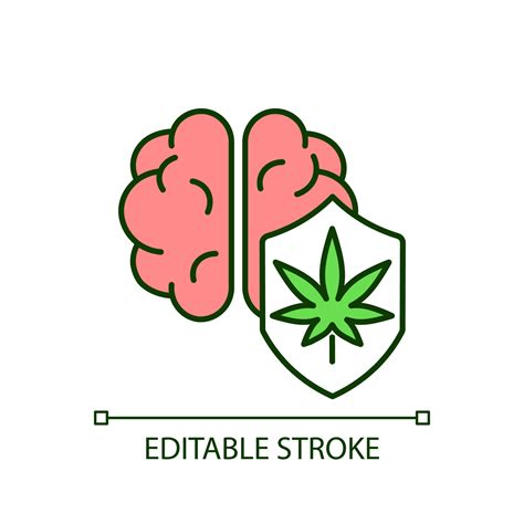 icono de color rgb de protección cerebral de marihuana mejora de las