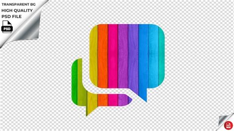 Premium Psd Chatboxes Colorful Wood Wall Psd Transparent