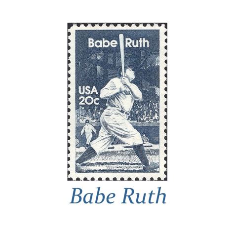 Ten C Babe Ruth Stamps Unused Us Postage Stamps Baseball Game Home