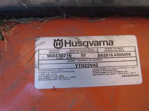 { Group Of Lots 310 310a } Husqvarna Yth22v42 With 42 Cut With Hydrostatic Drive Bagger 22