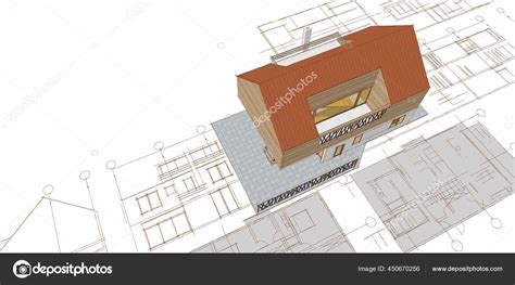 Modern House Sketch Illustration — Stock Photo © SAdesign #450670256