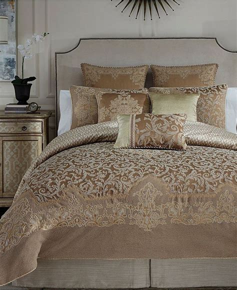 Croscill Monte Carlo Bedding 4 Piece Queen Reversible Comforter Set Cognac C252 Bed Linens