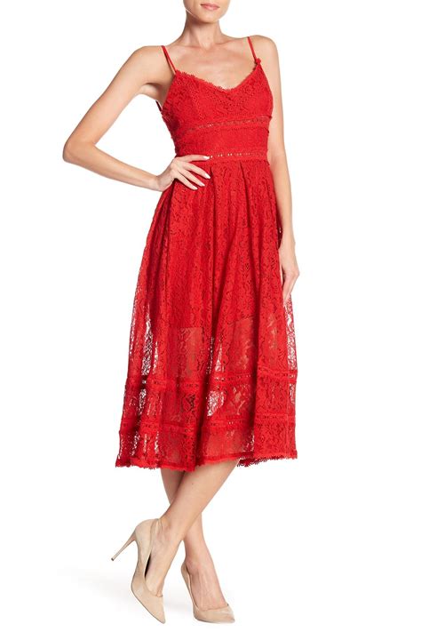 Sleeveless Lace Midi Dress By Nsr On Nordstromrack Lace Midi Dress Red Midi Dress Lace Dress