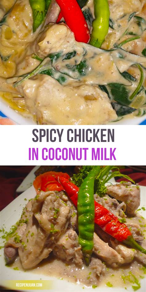 Spicy Chicken In Coconut Milk Recipe Coconut Milk Chicken Food Recipes Food