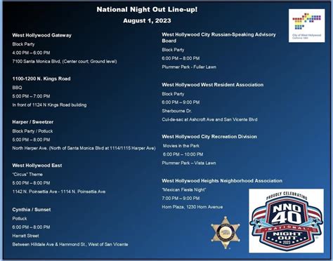 National Night Out Celebrations R Weho