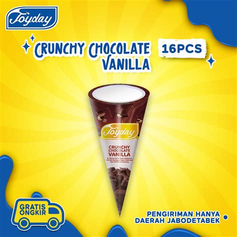 Jual Joyday Ice Cream Crunchy Chocolate Vanilla Isi Pcs Eskrim Cone