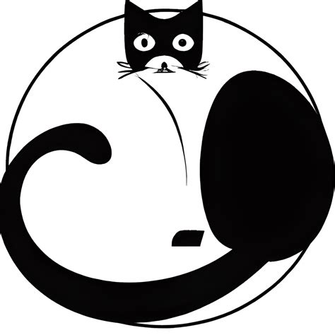 Black and White Spotted Cat Vector Logo · Creative Fabrica