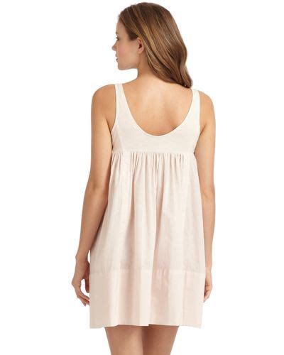 Donna Karan Cotton Batiste Short Sleeveless Nightgown In White Lyst