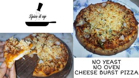 No Yeast No Oven Cheese Burst Pizza Made From Scratch Soft Delicious