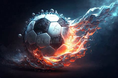 Soccer Ball On Fire And Water