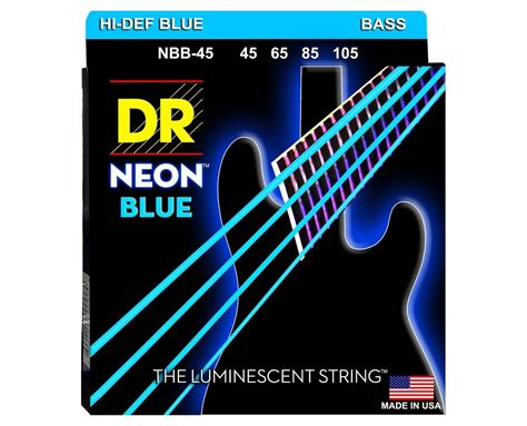 Dr Nbb 45 Neon Blue Bass Guitar Strings Gauges 45 105 Ebay