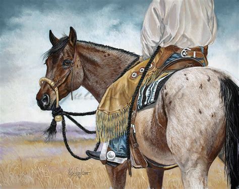 Cowboy And Horse Looking Back” Prints Julie Woods Art