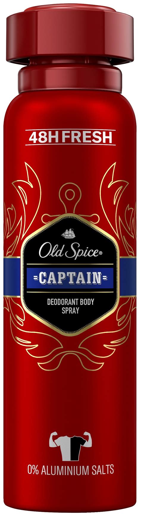 ОЛД СПАЙС CAPTAIN 48H део спрей за тяло за мъже без алуминиеви соли 150 ...