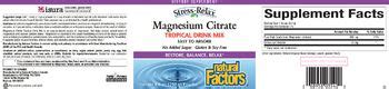 Natural Factors Stress Relax Magnesium Citrate Tropical Drink Mix