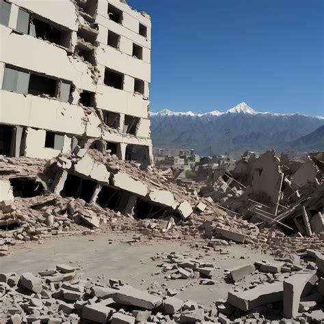 Premium Photo Massive Earthquake Destroy Collapse Building Generative