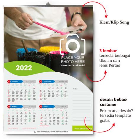 Harga Cetak Kalender Dinding 2023 Lima Warna Offset Printing