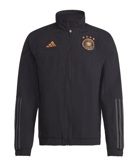 Adidas DFB Deutschland Prematch Jacke WM 2022 Schwarz Schwarz