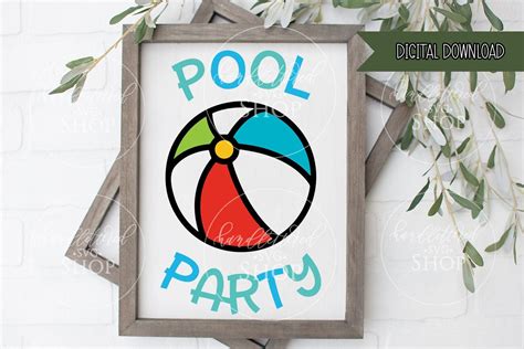 Pool Party Sign Svg Png Eps  Dxf Cricut Silhouette Cut Etsy