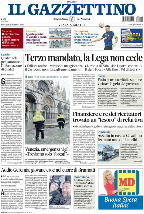 Periódico Il Gazzettino Italia Periódicos de Italia Toda la prensa