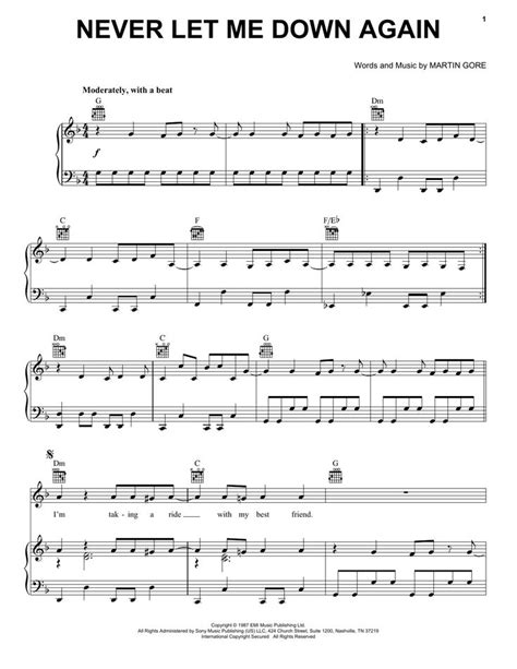 Depeche Mode Never Let Me Down Again Sheet Music And Printable PDF