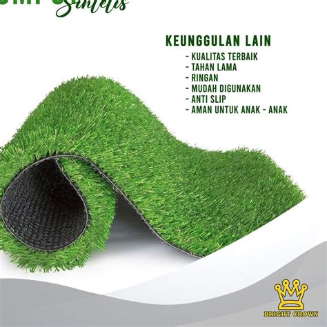 Jual Ali Bright Crown Rumput Sintesis Full Hijau Ketebalan Mm Uk