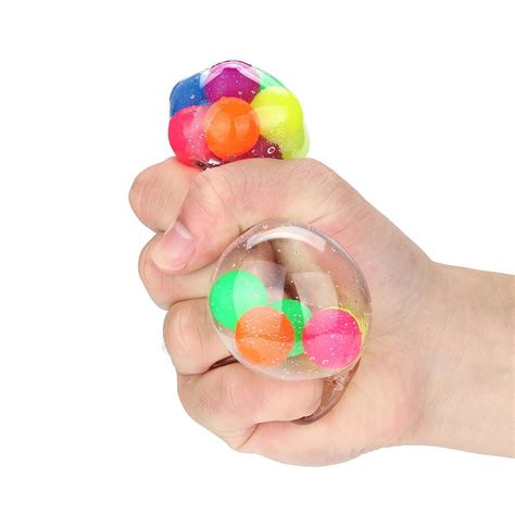 Bola Colorida Squishy Mesh Ball Fidget Toy Anti Stress Shopee Brasil