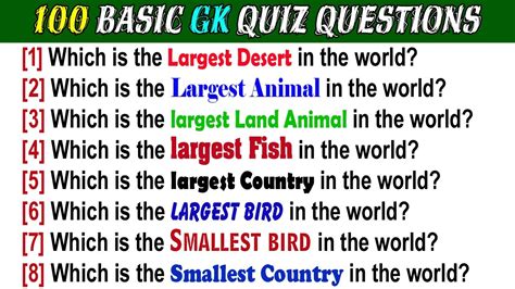 Basic Gk Quiz Questions And Answers Most Easy Gk Questions And