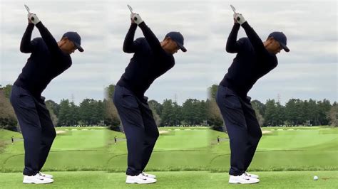 TIGER WOODS GOLF SWING IRON SWING DTL Full Speed SLOW MOTION