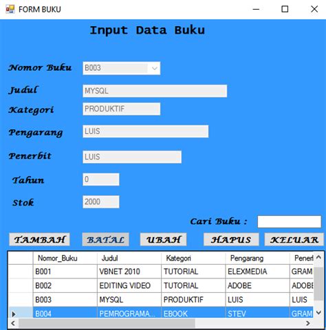 Contoh Program Vb Perpustakaan Materisekolah Github Io