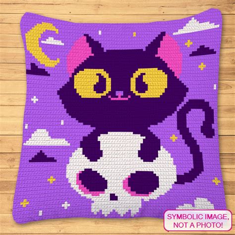 Halloween Crochet Cat Patterns Tapestry Crochet Graphgan Pattern