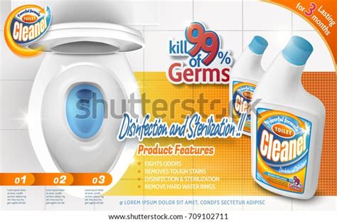 Toilet Cleaner Ads Powerful Detergent Product Stock Vector Royalty Free 709102711