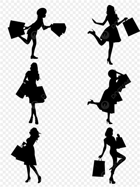 Woman Shopping Silhouette PNG Images, Shopping Woman Silhouette Vector ...