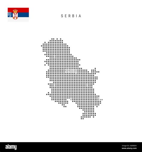 Square Dots Pattern Map Of Serbia Serbian Dotted Pixel Map With