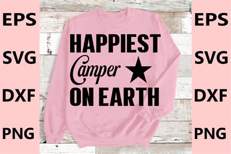 Camping T Shirt Design Happiest Camper Graphic By Pl Graphics Store · Creative Fabrica